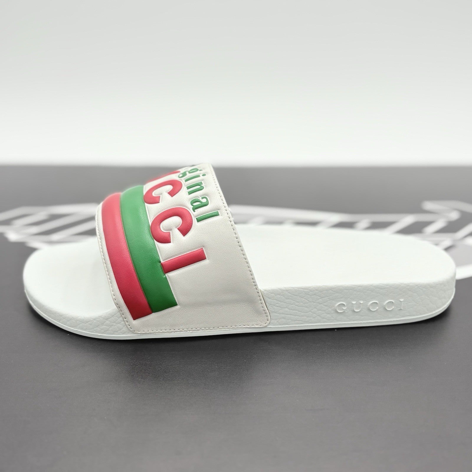 Size 8 G (8.5 US) Gucci Slide " Original Gucci - White " | NEW!