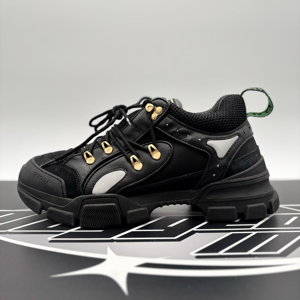 Size 8 G (8.5 US) - Gucci Flashtrek ' SEGA Black Leather ' | GOOD CONDITION!