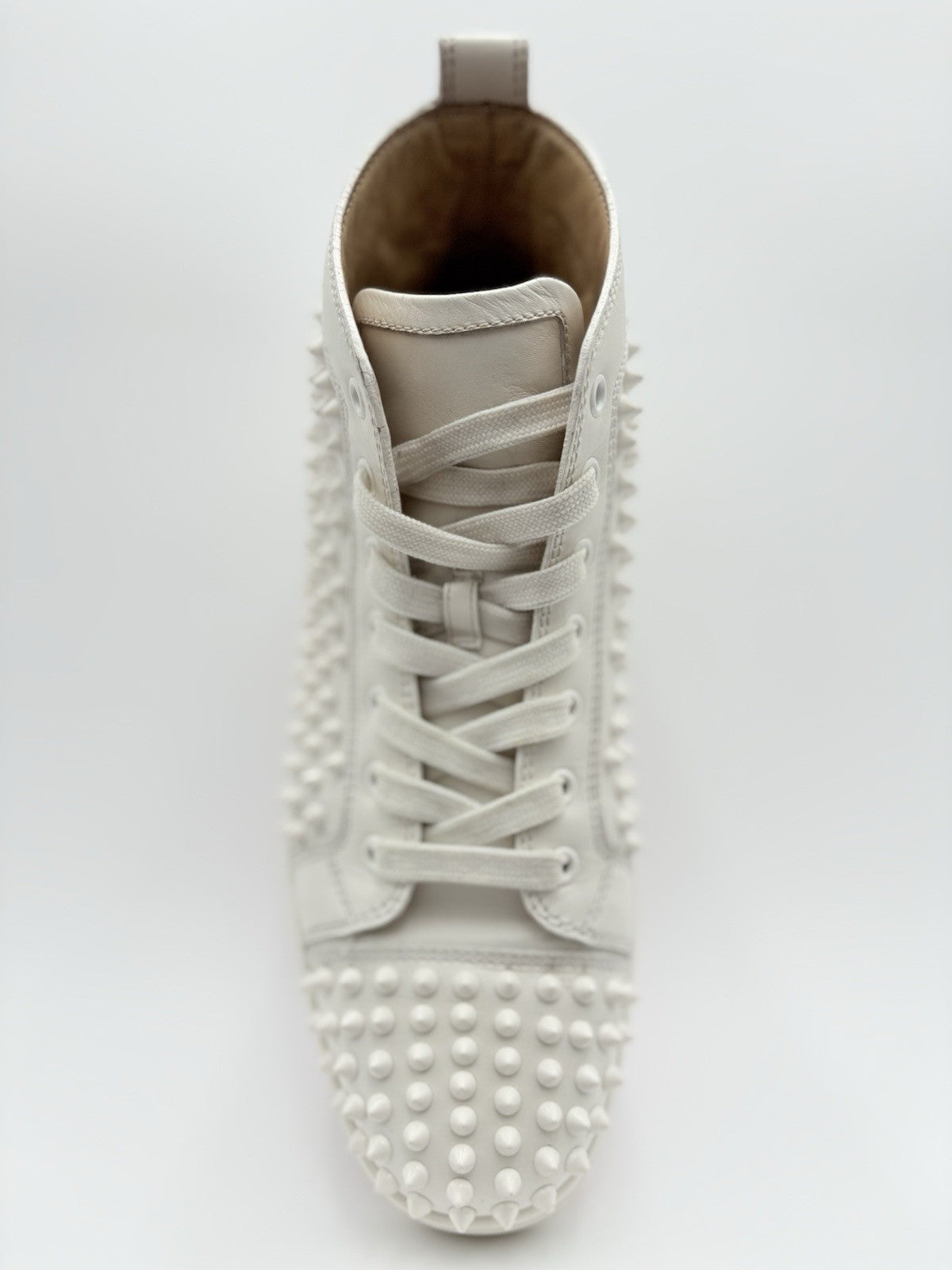 Size 41 (8 US) - Christian Louboutin Flat Spikes ' White ' | GOOD CONDITION!