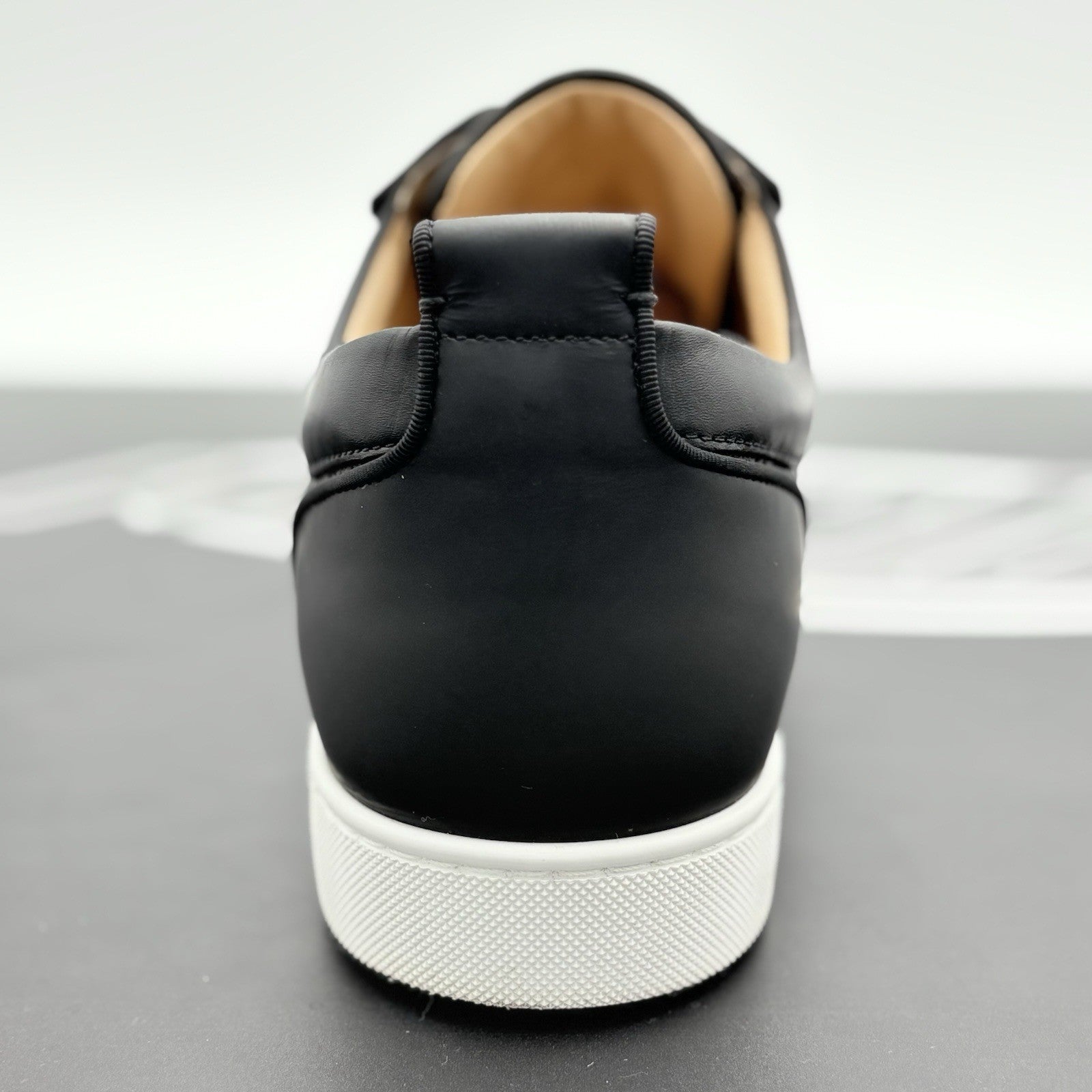 Size 45 (12 US) Christian Louboutin Low Leather Sneaker ' Black ' | SUPER CLEAN!