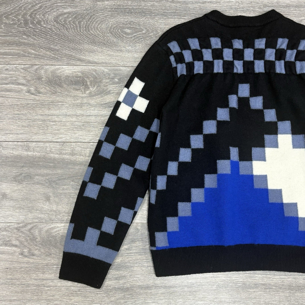 Size L - Louis Vuitton Fair Isle Macro Knit Sweater ' Black Blue ' | SUPER CLEAN