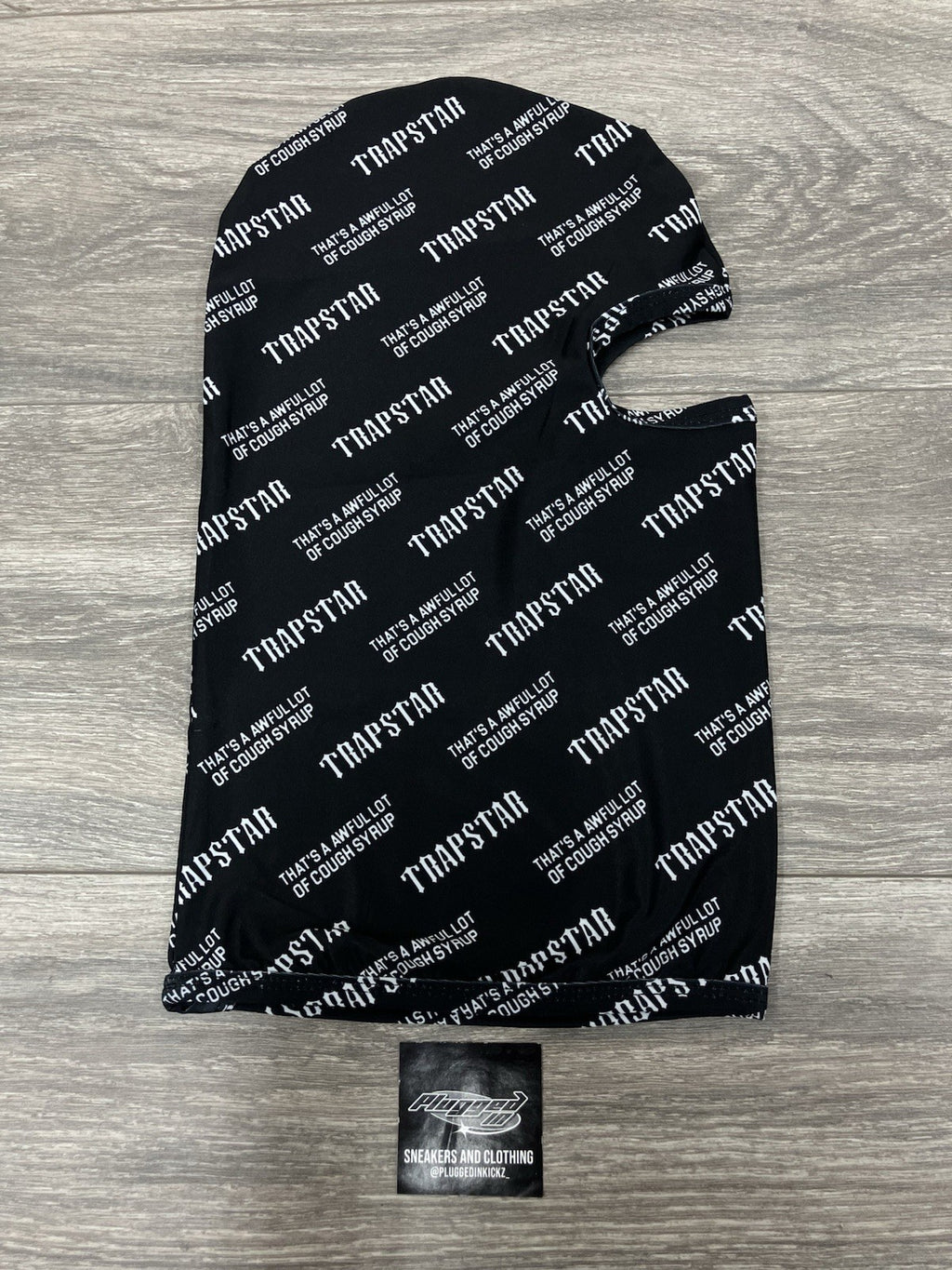 Thats A Awful Lot Of Cough Syrup x Trapstar Ski Mask ' Black, White ' | NEW!