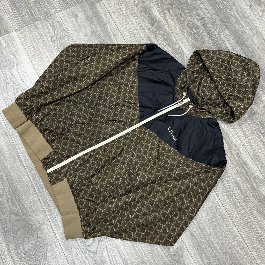 Size L - Celine Blouson Monogram Nylon Triomphe Windbreaker ' Brown Black '