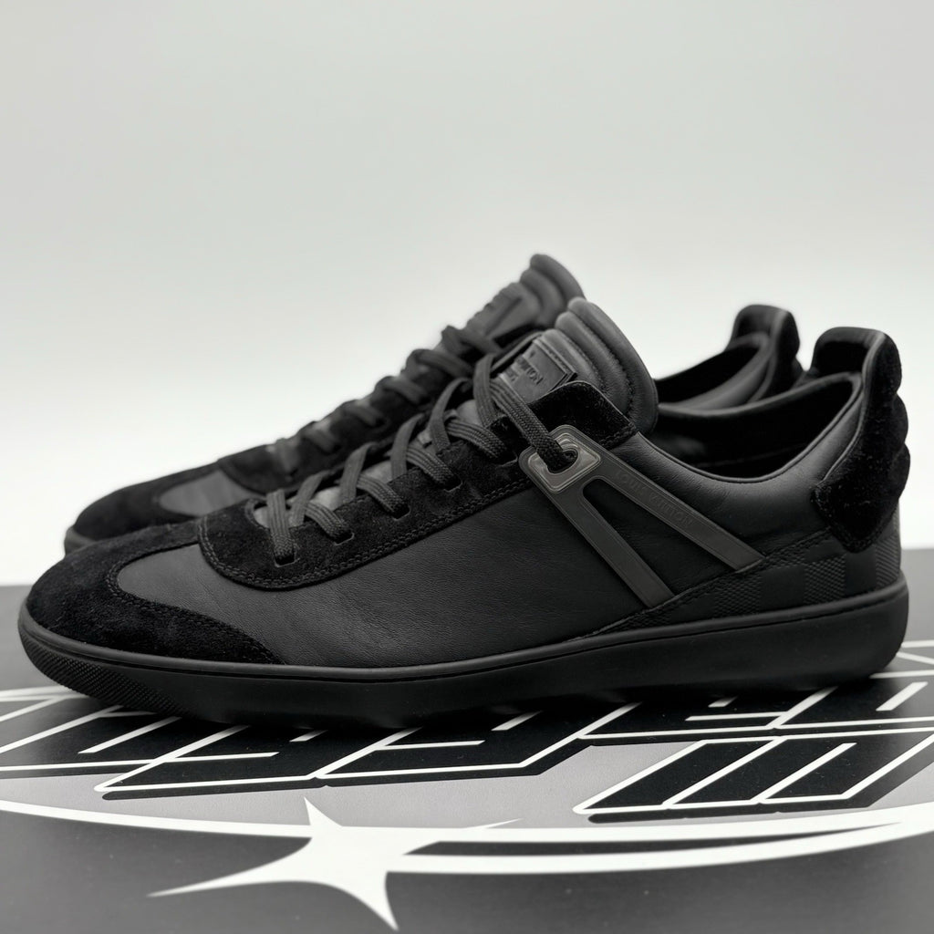 Size 10 LV (11-11.5 US) Louis Vuitton Leather Sneakers ' Black ' | GOOD COND!