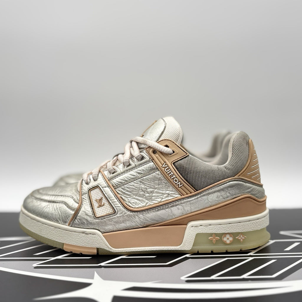 Size 6 LV (7-7.5 US ) Louis Vuitton Trainer ' Metallic, Beige '