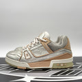 Size 6 LV (7-7.5 US ) Louis Vuitton Trainer ' Metallic, Beige '