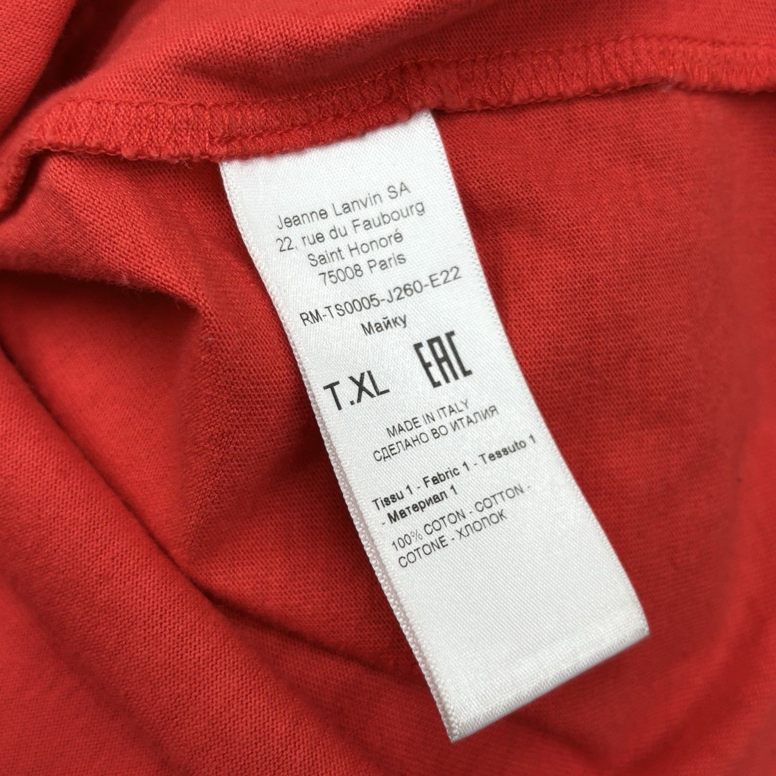 Size XL - Lanvin Embroidered Logo T-Shirt ' Red ' | GOOD CONDITION!