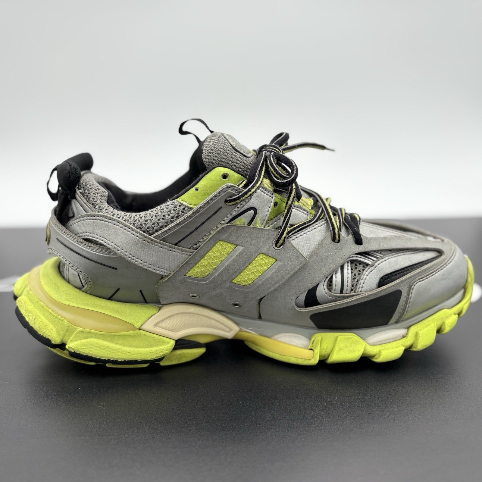 Size 43 (10 US) Balenciaga Track Sneaker ' Silver Neon Yellow ' | GOOD CONDITION