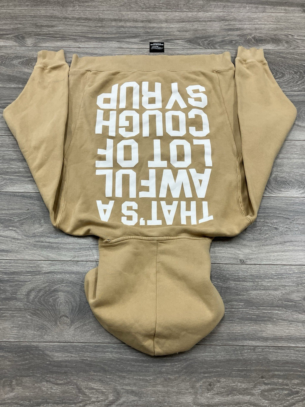 Size Large - Thats A Afwful Lot Of Cough Syrup Hoodie ' Tan '