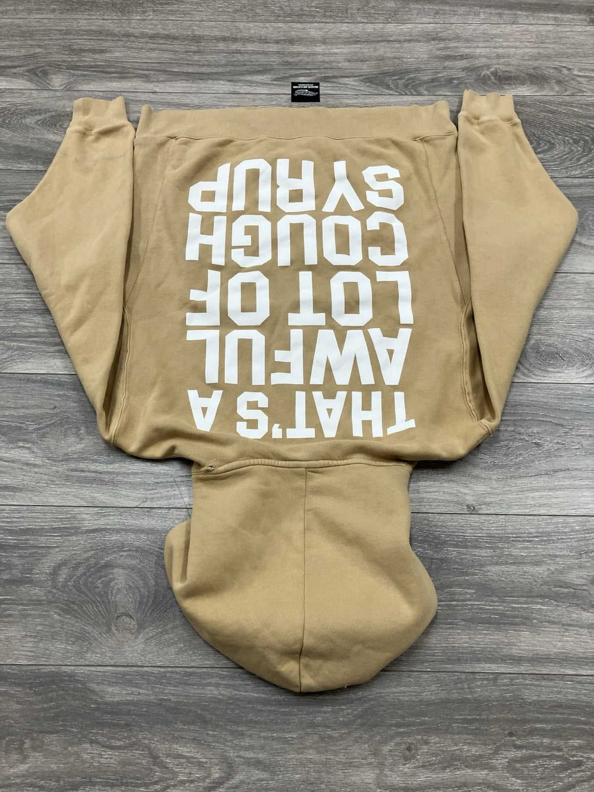 Size Large - Thats A Afwful Lot Of Cough Syrup Hoodie ' Tan '