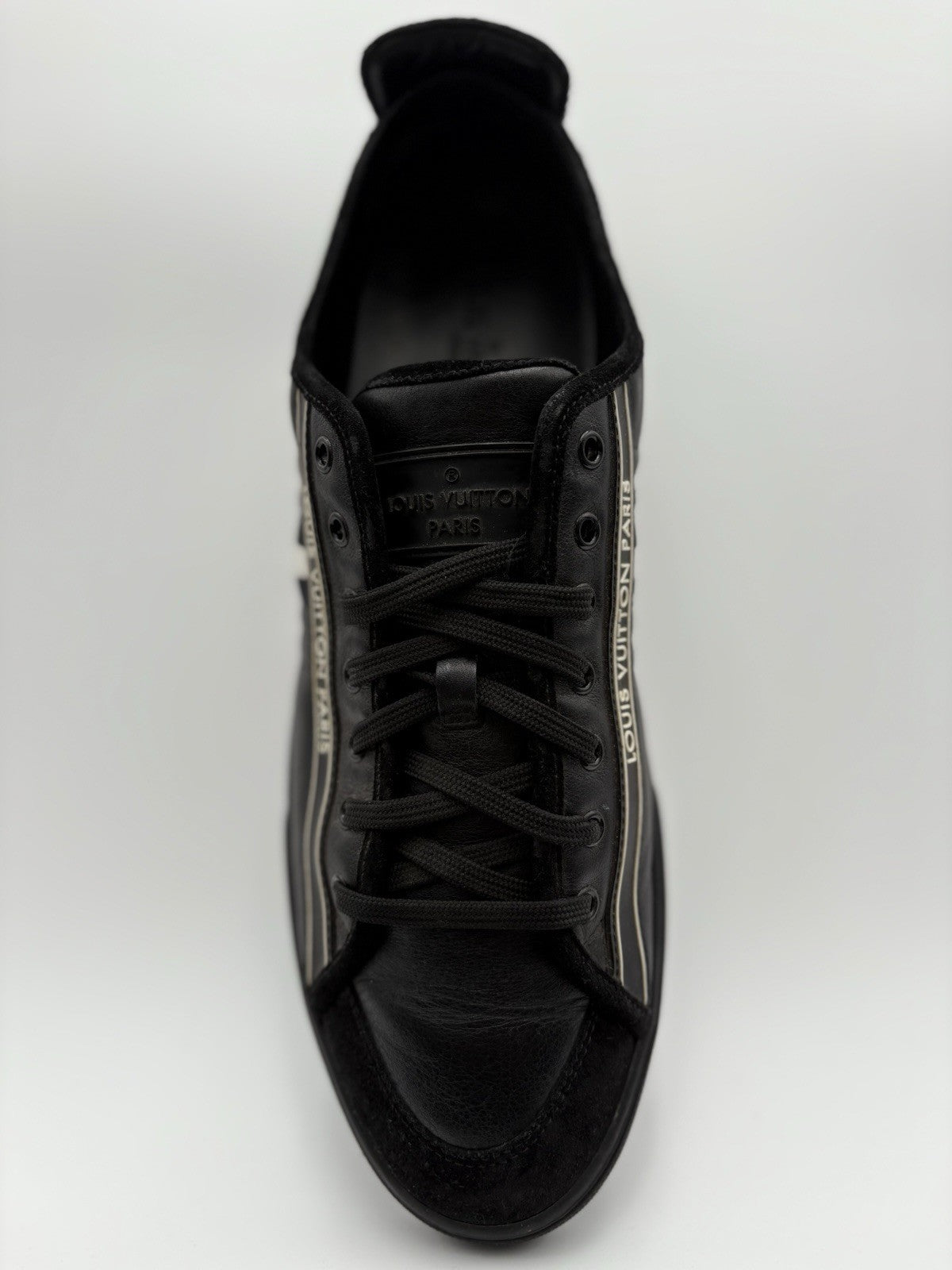 Size 11 LV (12-12.5 US) Louis Vuitton Suede & Leather Cosmos ' Black ' | CLEAN!