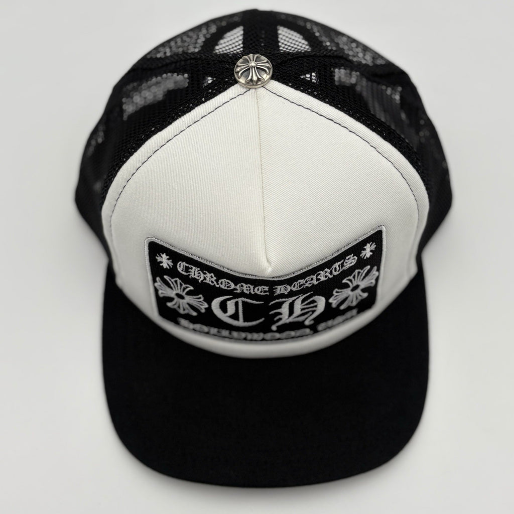 Chrome Hearts Hollywood Exclusive Trucker Hat ' White Black ' | BRAND NEW!