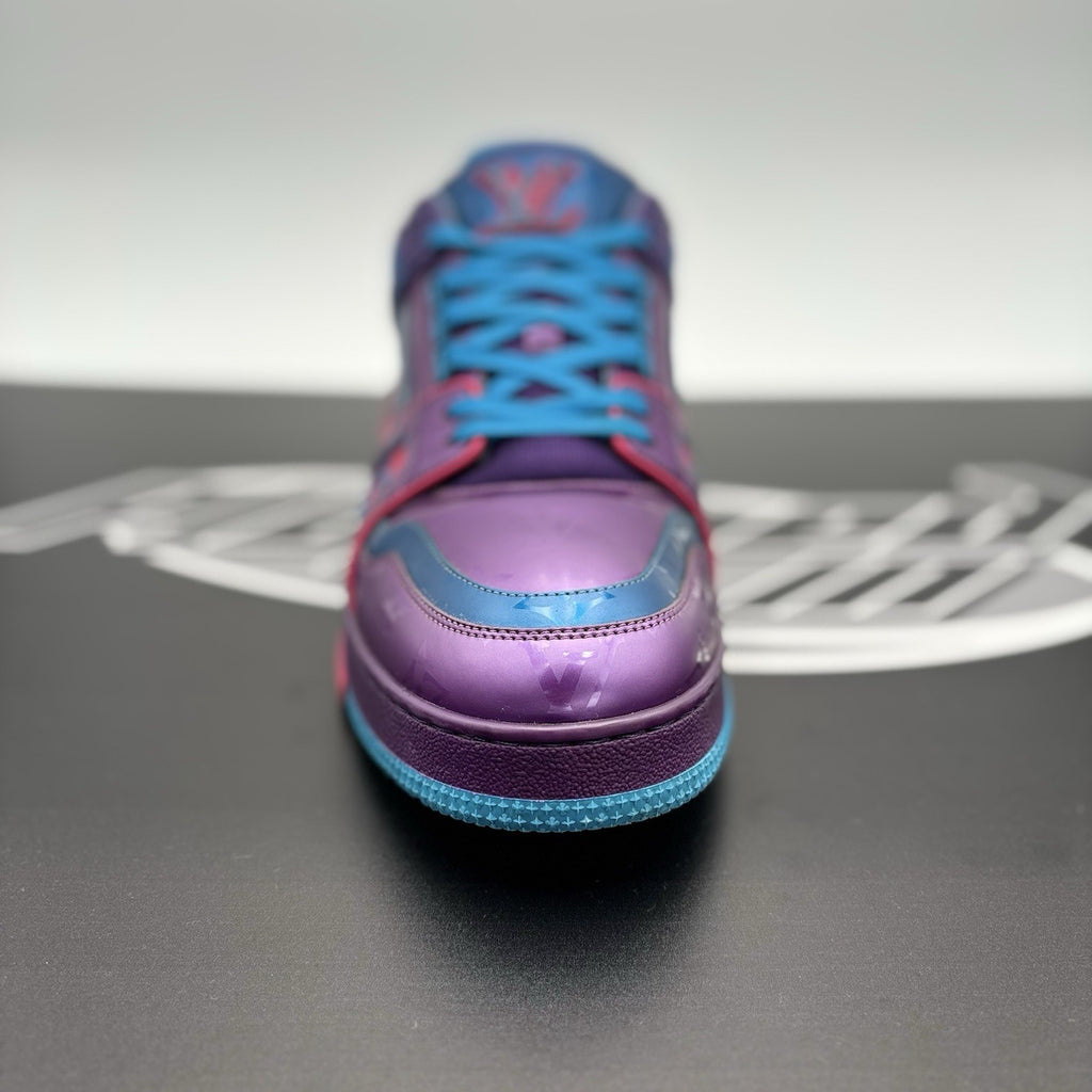 Size 11 LV (12-12.5 US) Louis Vuitton Trainer 'Purple Teal Metallic' GREAT COND!