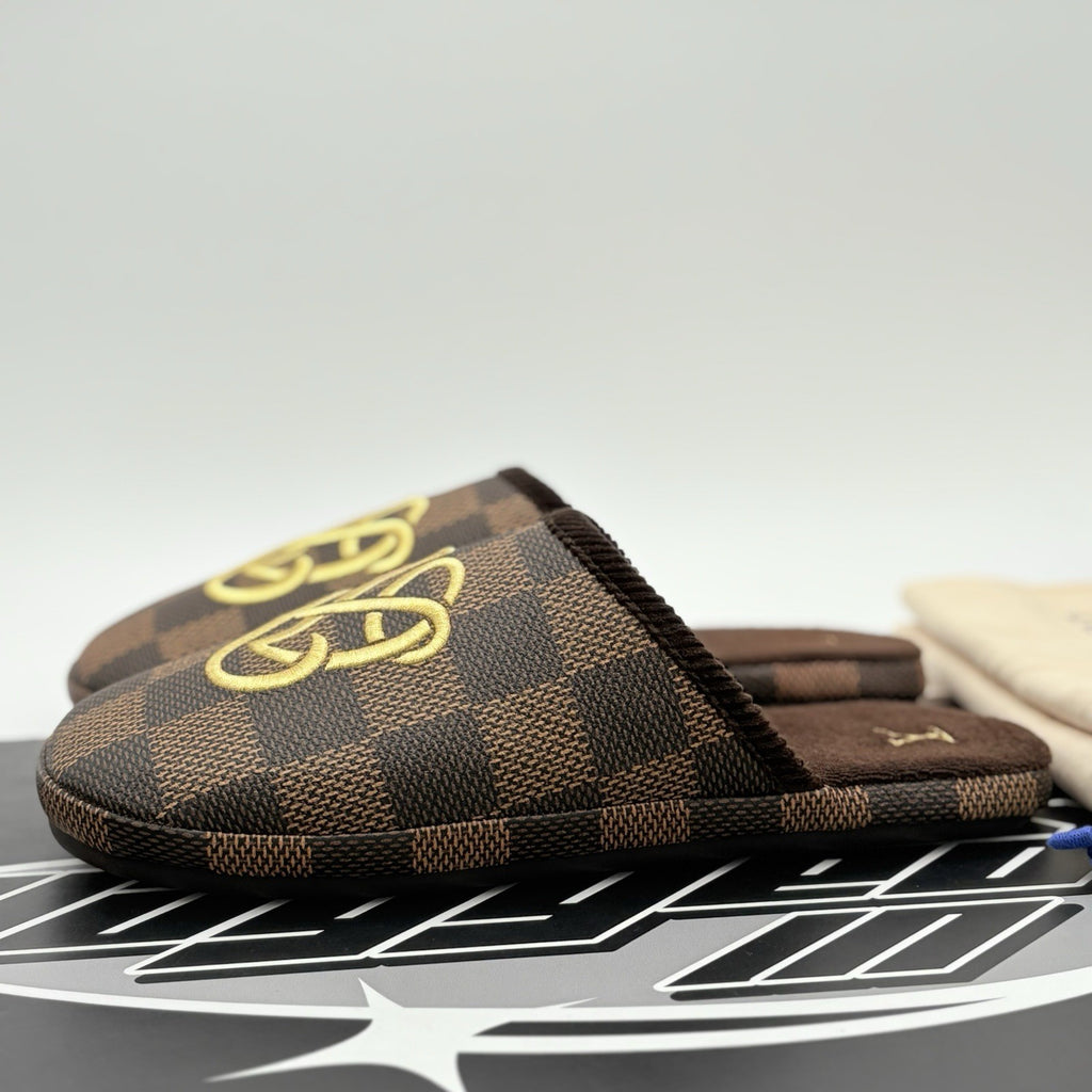 Size 11 LV (12-12.5 US) Louis Vuitton Palace Slipper Damier Pop ' Ebene ' | NEW!