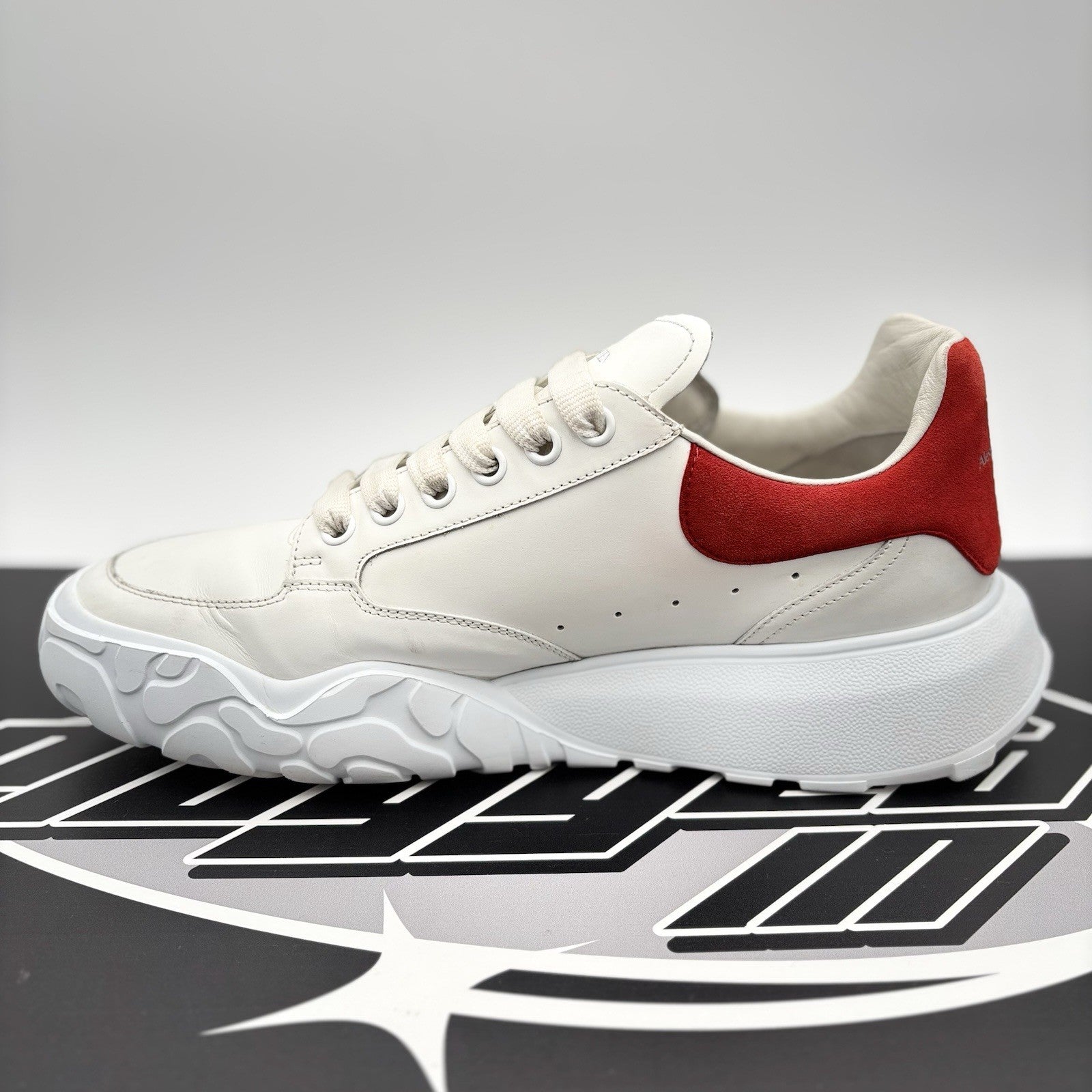 Size 45 (12 US) - Alexander McQueen Court Trainer ‘ White/Red ‘  | GOOD COND!