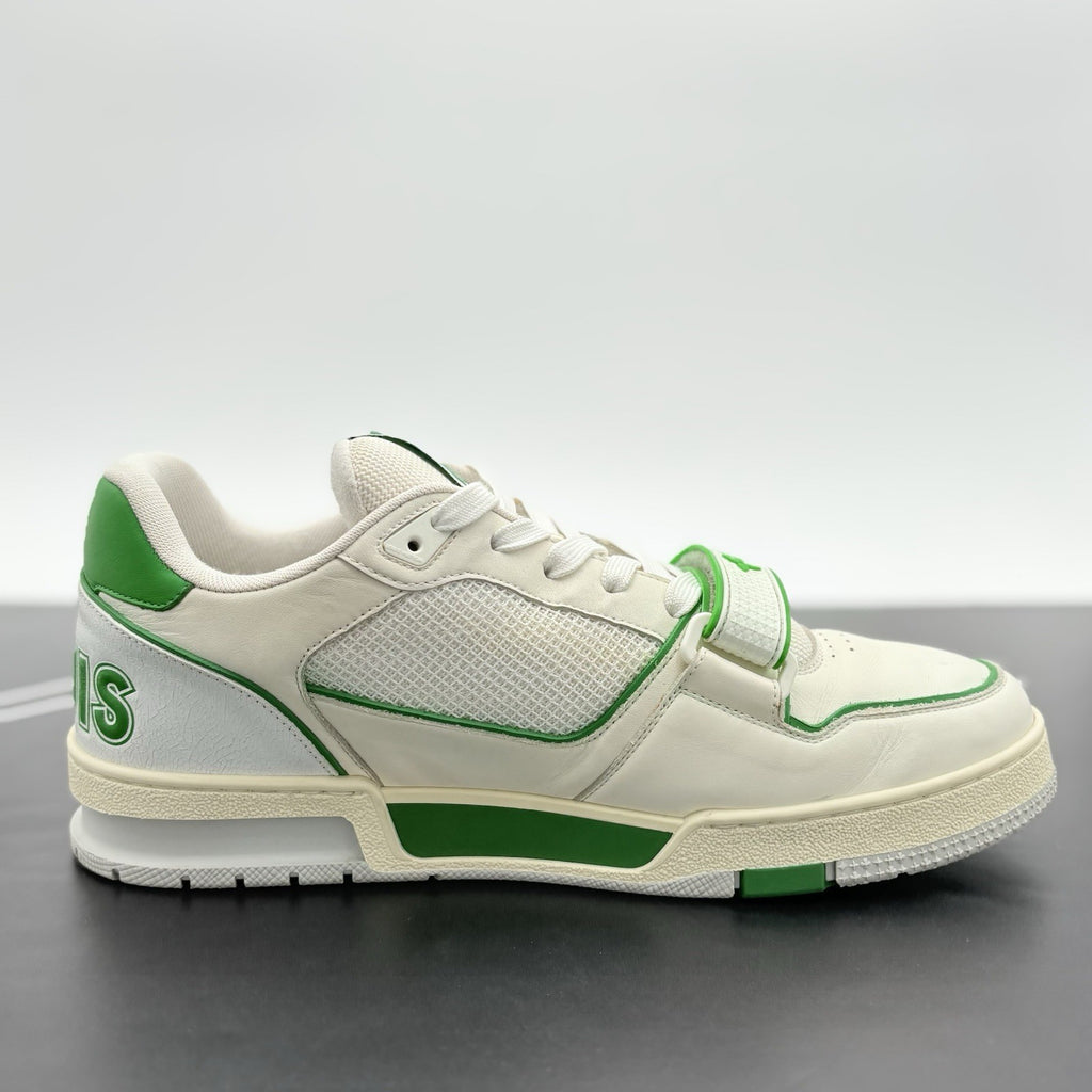 Size 10 LV (11-11.5 US) Louis Vuitton Strap Trainer ' Green ' | SUPER CLEAN!