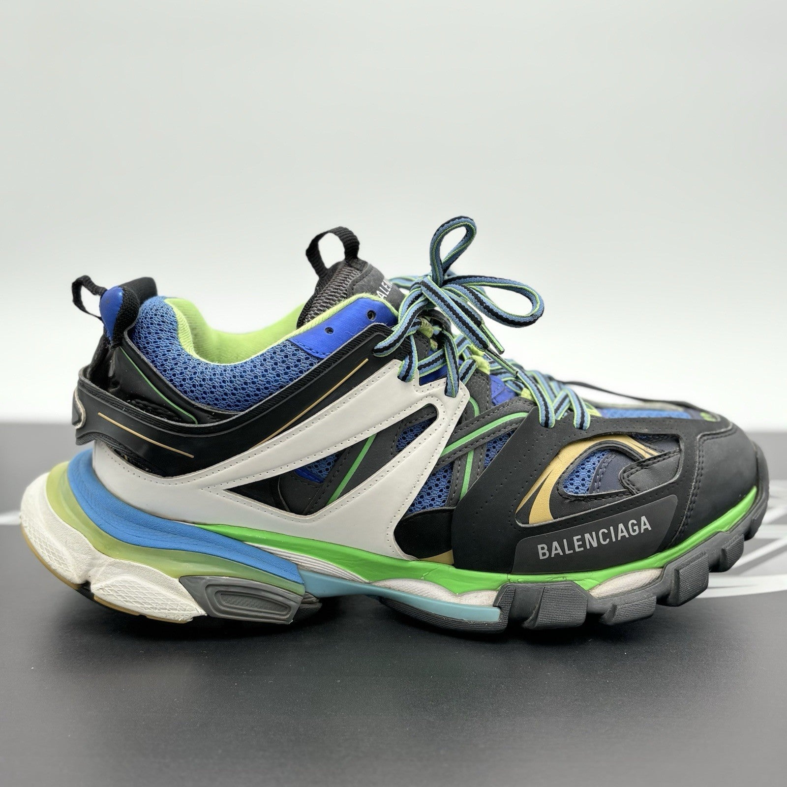 Size 43 (US 10) - Balenciaga Track ' Black Green Blue Gold ' | GOOD CONDITION