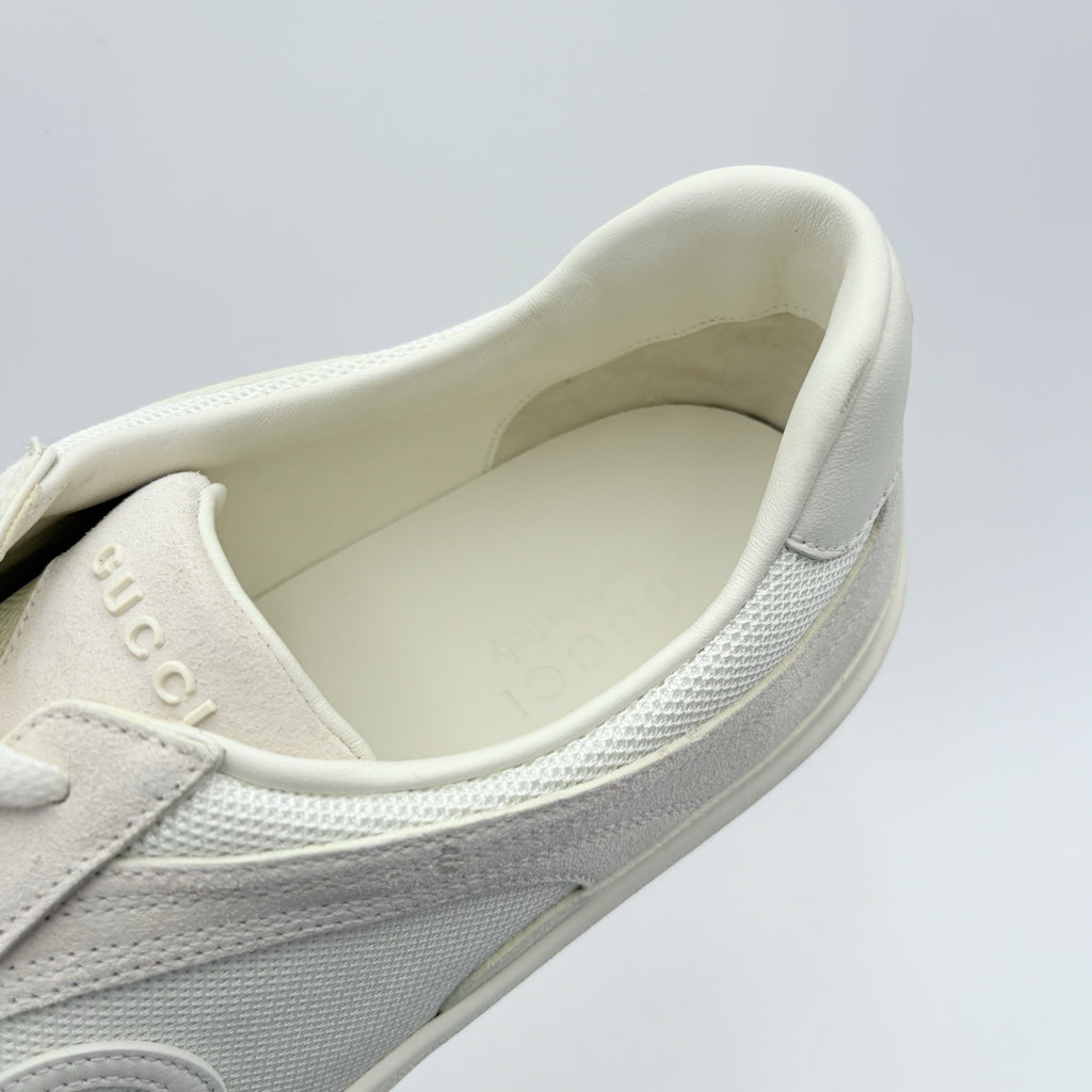 Size 9.5 G (10 US) Gucci G75 Interlocking G Suede Sneaker ' Beige White ' | NEW!