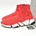 Size 41 (8 US) - Balenciaga Speed 2.0 ' All Over Logo Intense Red ' | BRAND NEW!