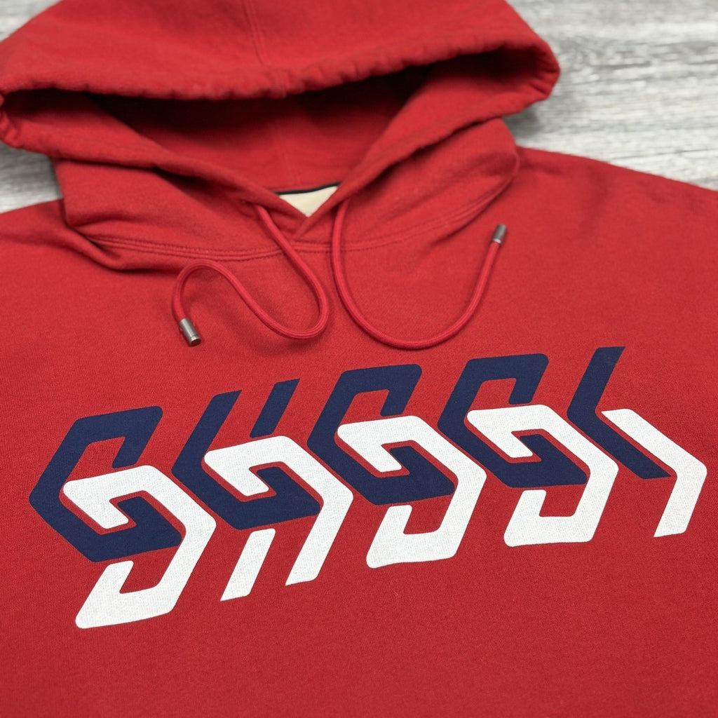 Size M - Gucci Mirrored Print Hoodie ' Red ' | GREAT CONDITION!