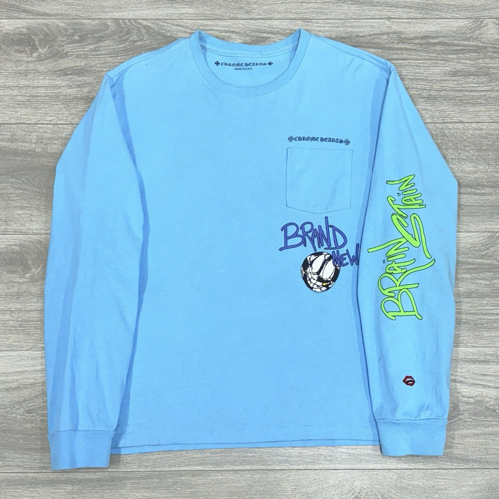 Size XL - Chrome Hearts Matty Boy Brain New Long Sleeve Shirt ' Blue ' | GREAT!