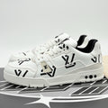 Size 10 LV (11-11.5 US) Louis Vuitton Trainer ' White Black Recycled ' | CLEAN!