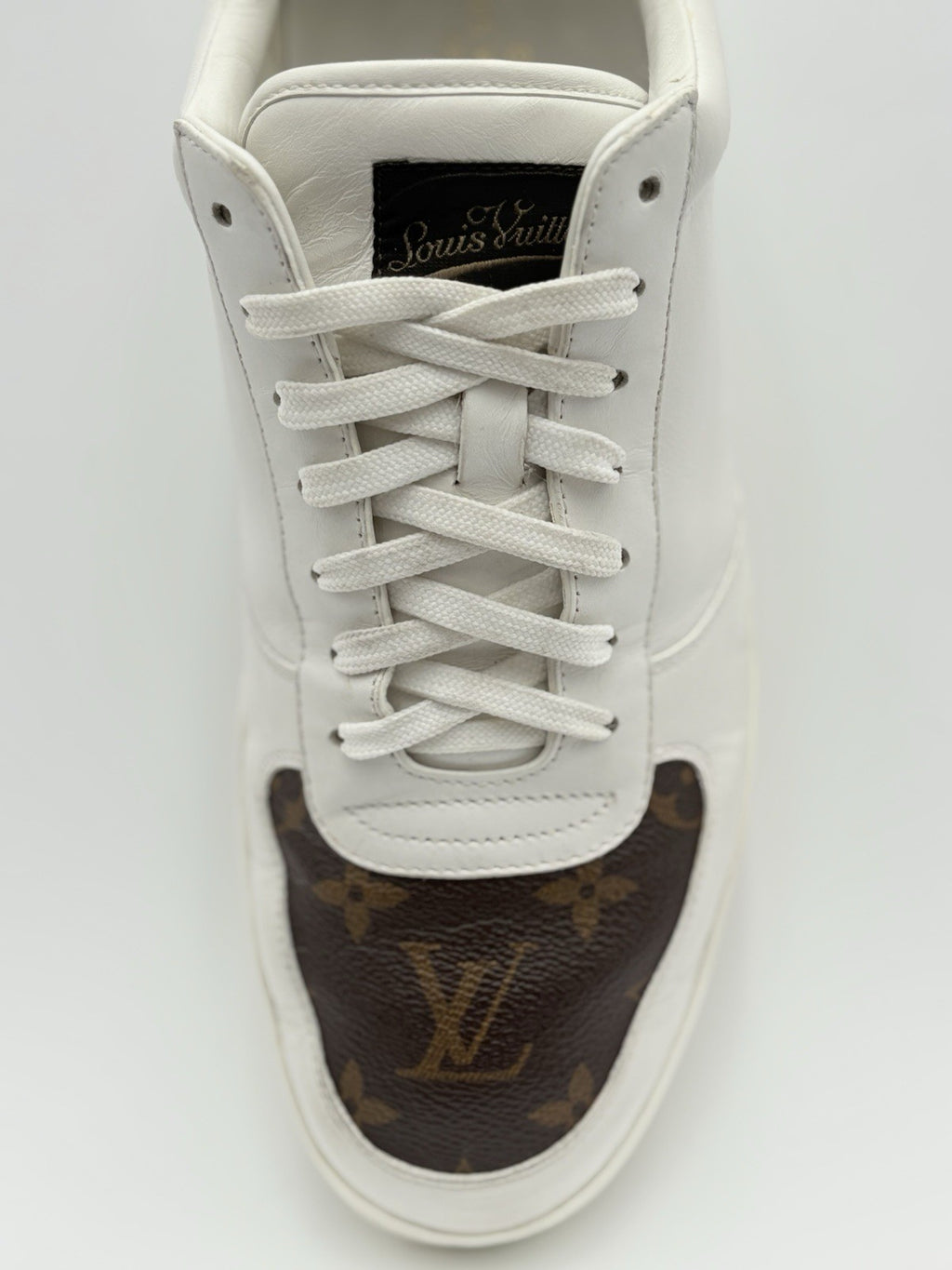 Size 9 LV (10-10.5 US) - Louis Vuitton Rivoli Leather  ' White Brown ' | GOOD!