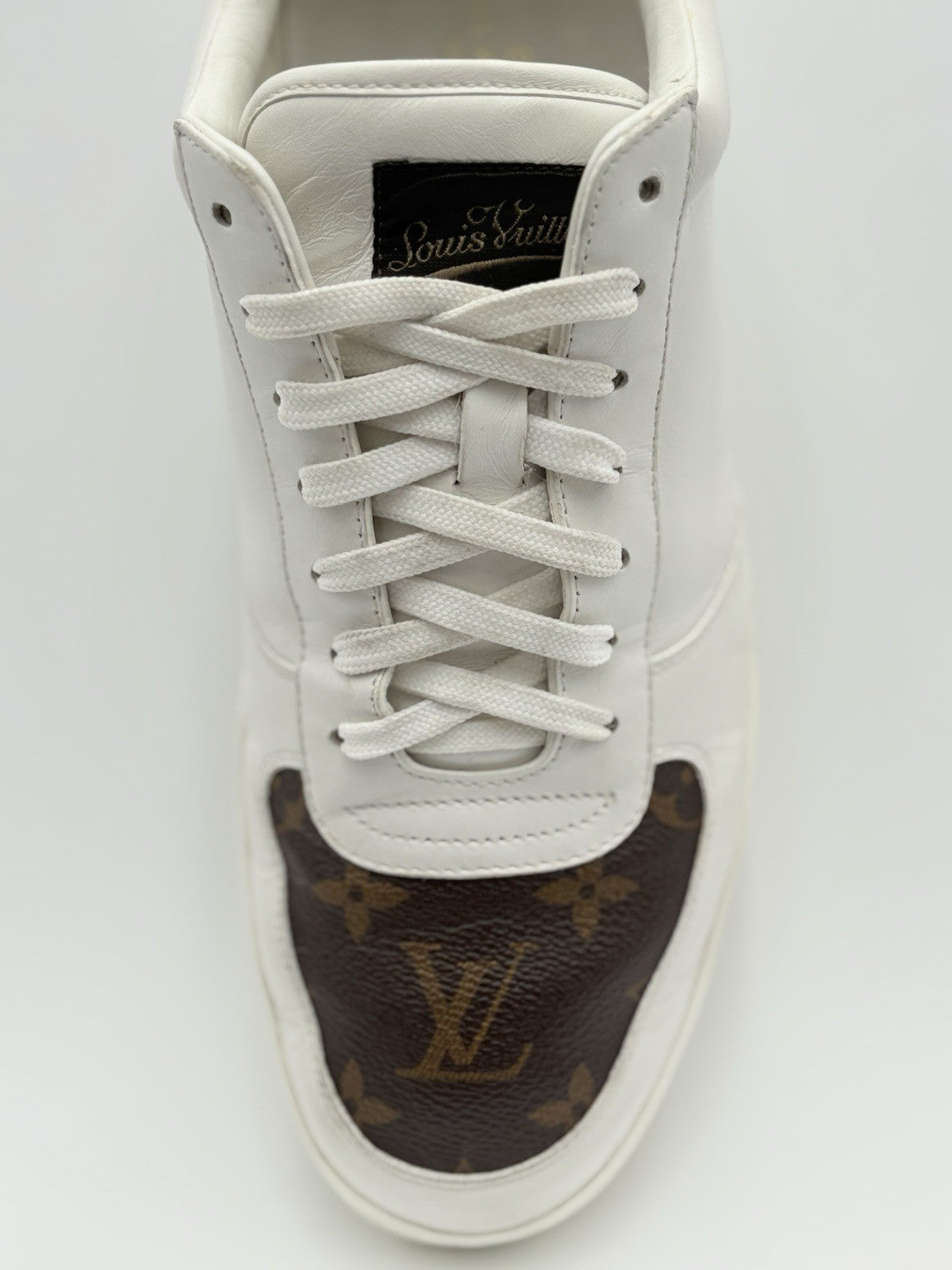 Size 9 LV (10-10.5 US) - Louis Vuitton Rivoli Leather  ' White Brown ' | GOOD!