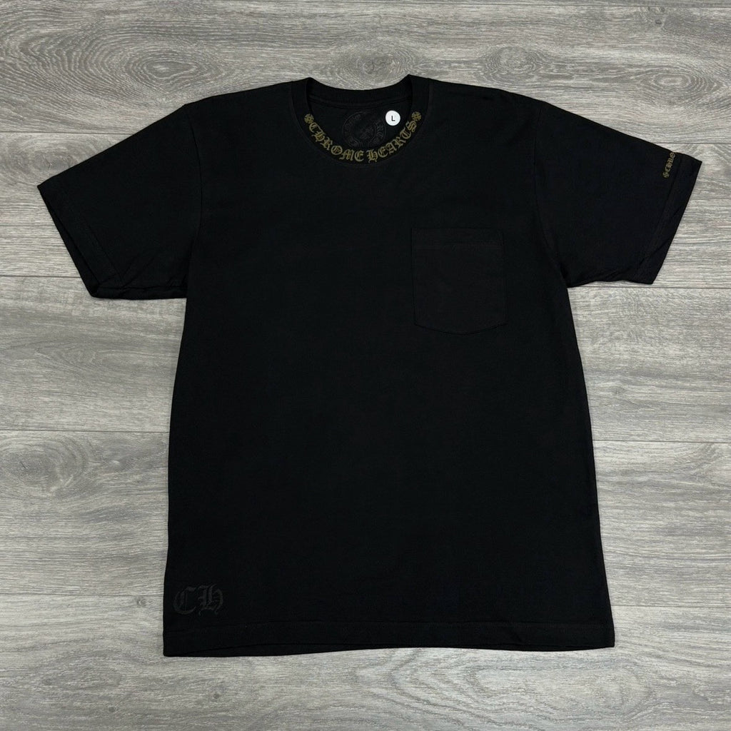 Size Large - Chrome Hearts Neck Logo T-Shirt ' Olive Collar ' | BRAND NEW!