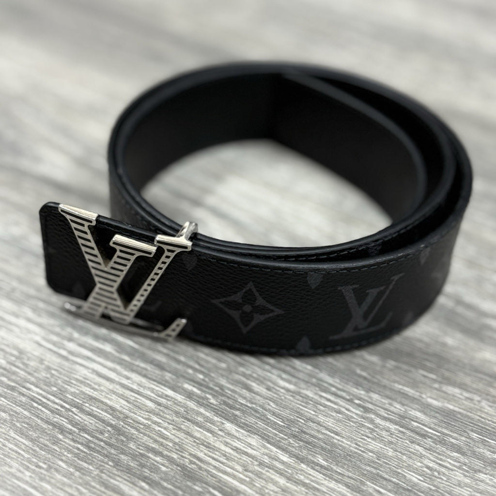 Louis Vuitton Eclipse Monogram LV Initials Reversible Belt ' Black ' | CLEAN!