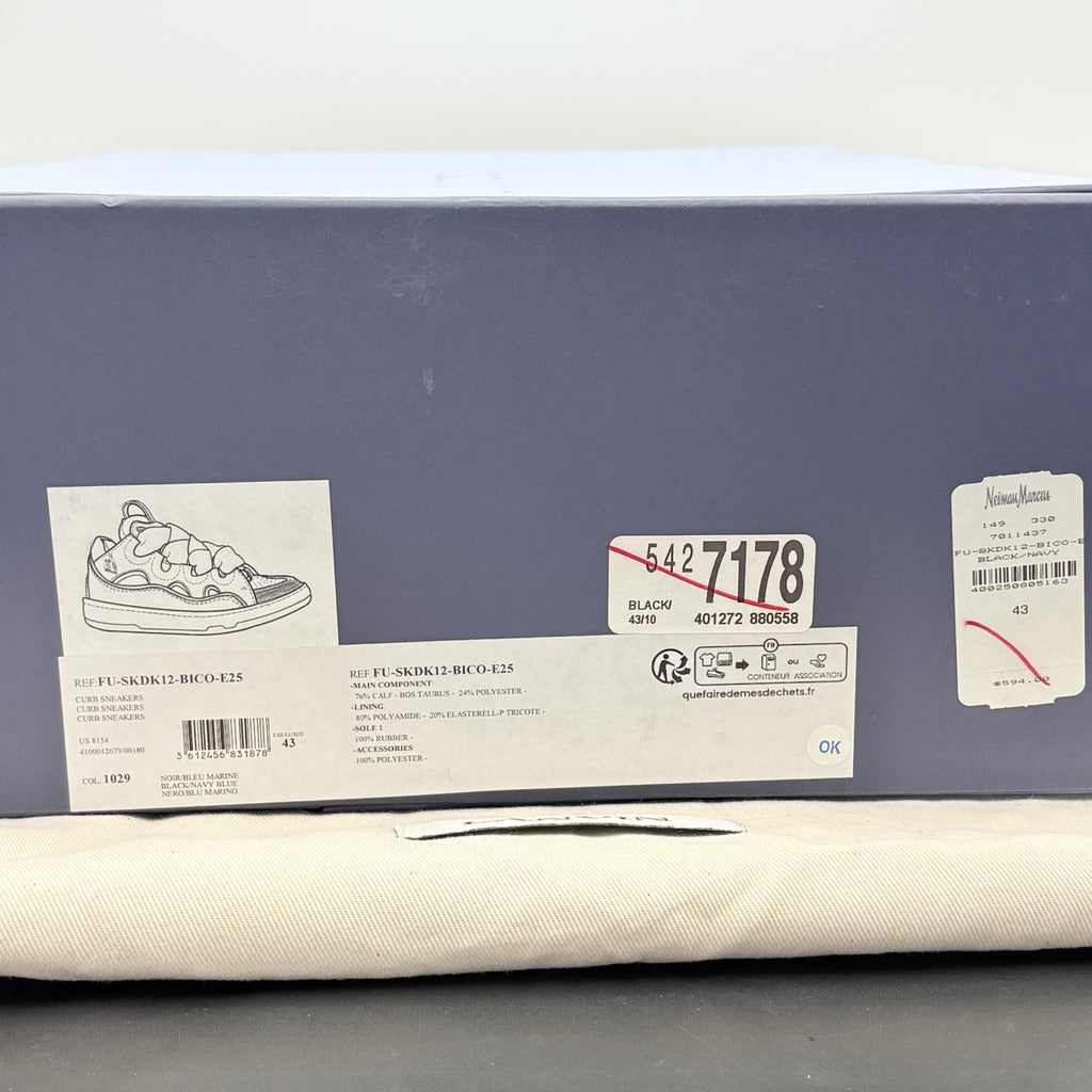 Size 43 (10 US) - Lanvin Curb Sneaker ' White Navy Blue ' | EXCELLENT CONDITION!