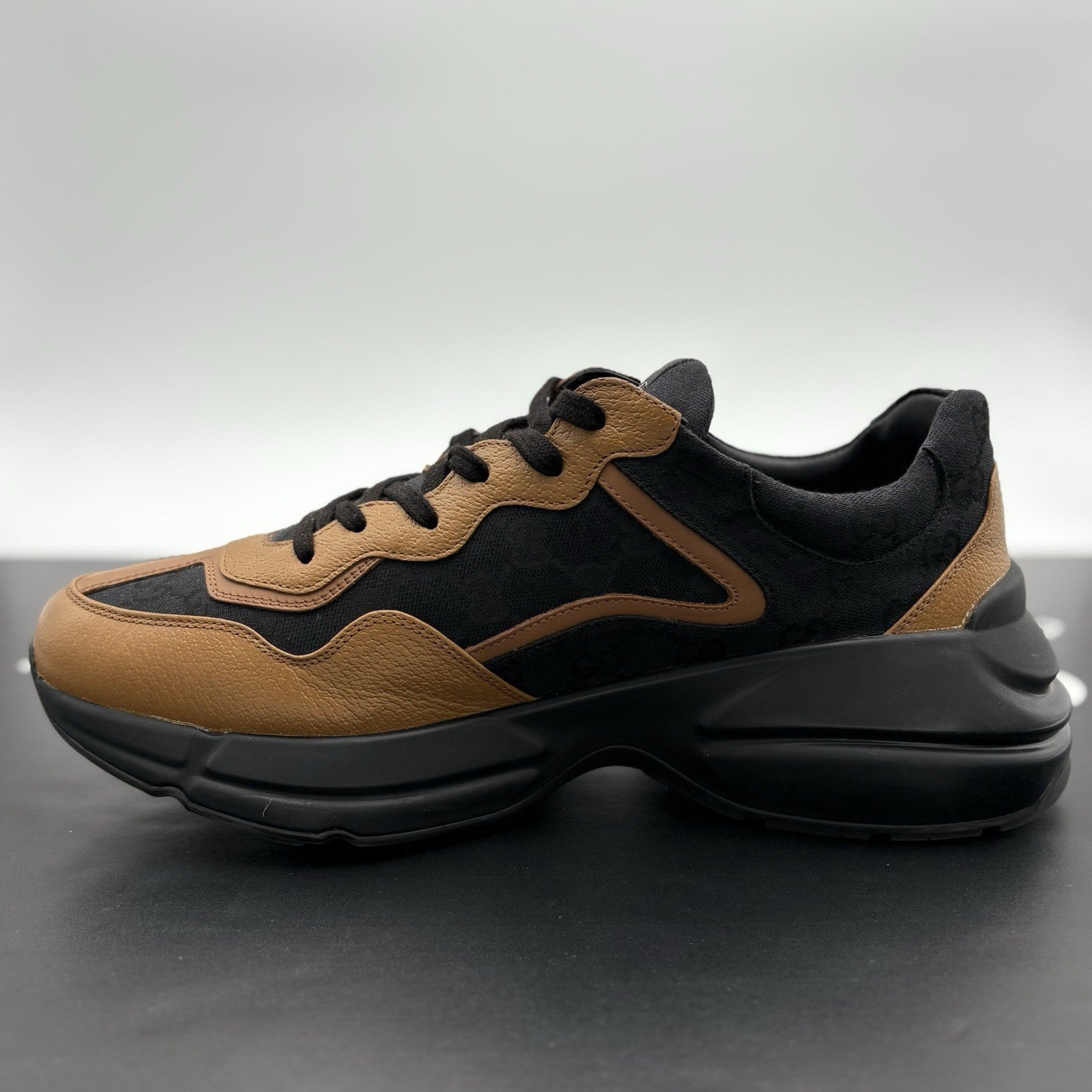Size 11.5 G (12 US) Gucci Rhyton GG Supreme ' Black Khaki Beige ' | SUPER CLEAN!