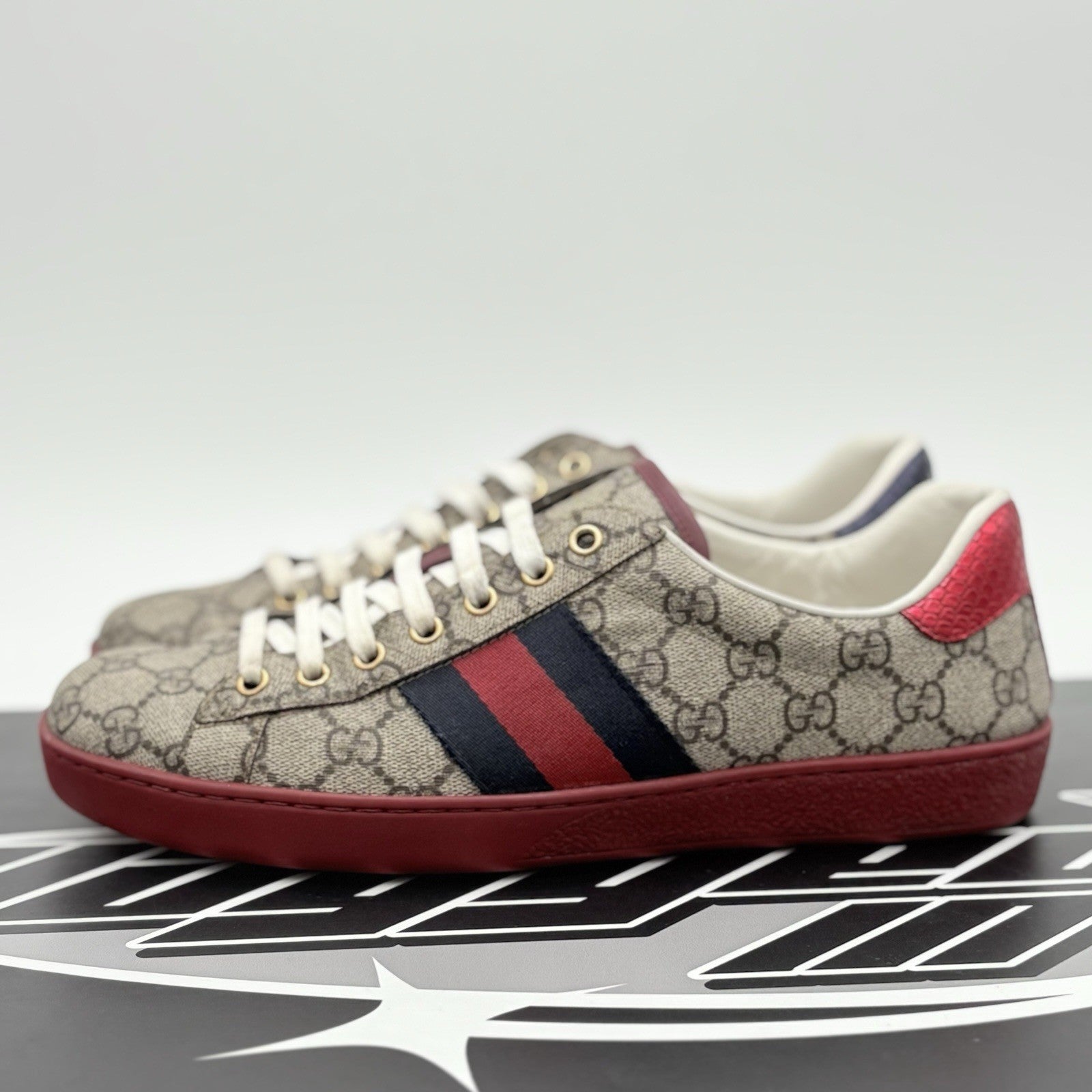 Size 8 G (8.5 US) Gucci Ace GG Supreme ' Beige ' | GREAT CONDITION!