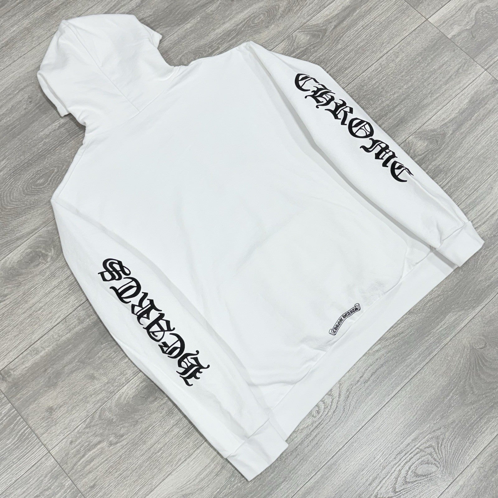 Size XL - Chrome Hearts Vertical Logo Fleece Hoodie ' White ' | NEW!
