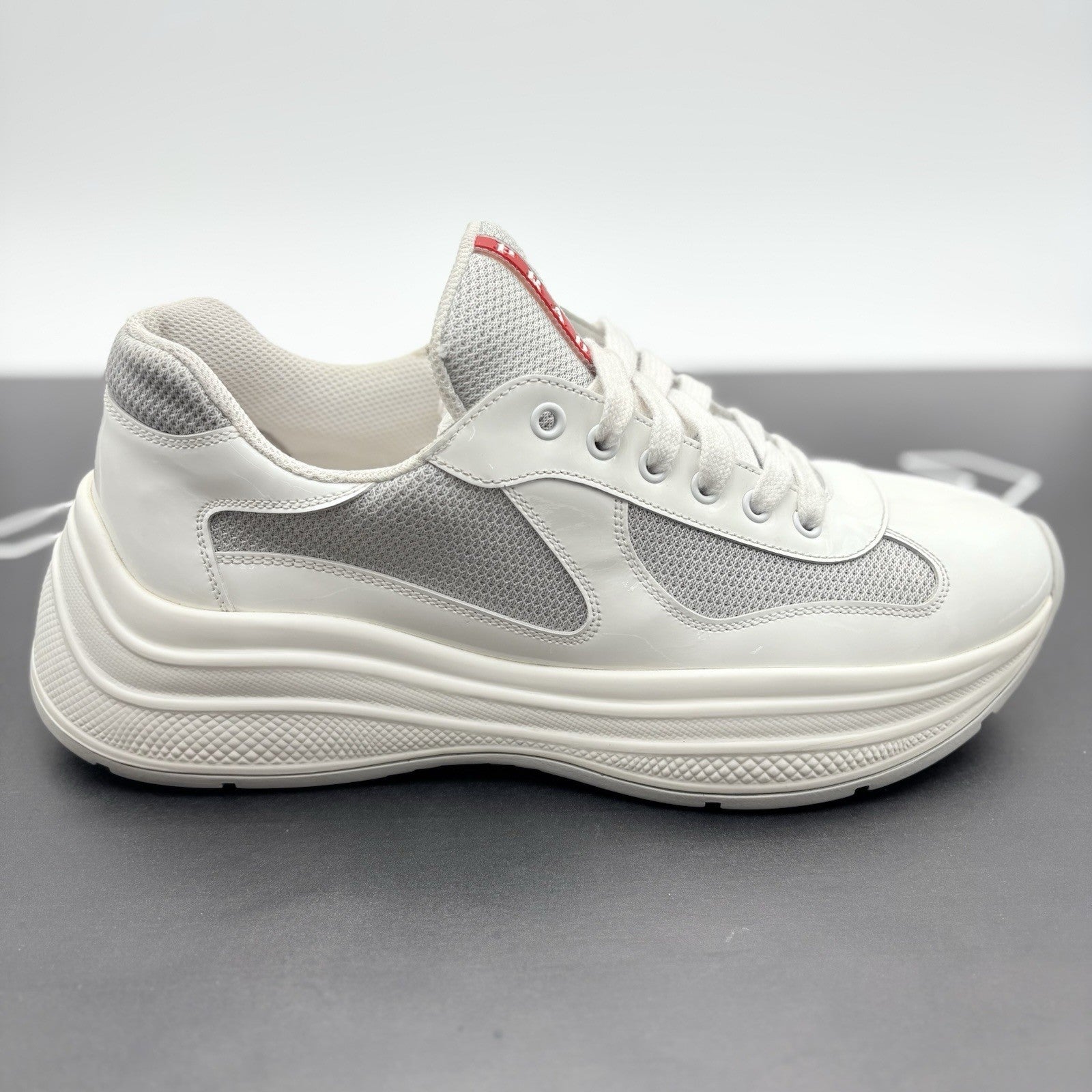 Size 8 UK (9 US) - Prada Americas Cup Sport ' White Grey ' | GREAT CONDITION!