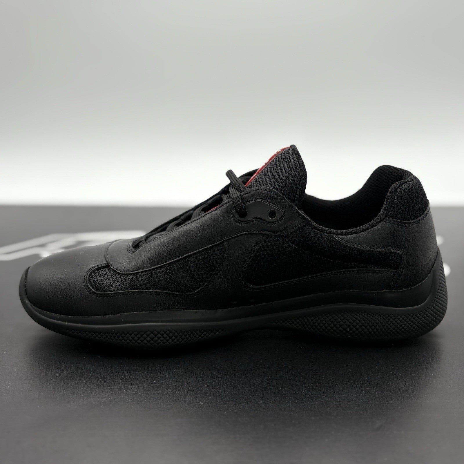 Size 7 UK (8 US) - Prada Americas Cup ' Black Leather ' | ONLY WORN 1x