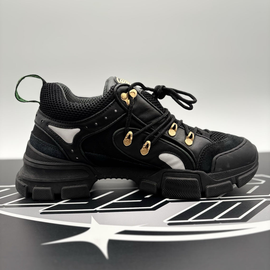 Size 8 G (8.5 US) - Gucci Flashtrek ' SEGA Black Leather ' | GOOD CONDITION!