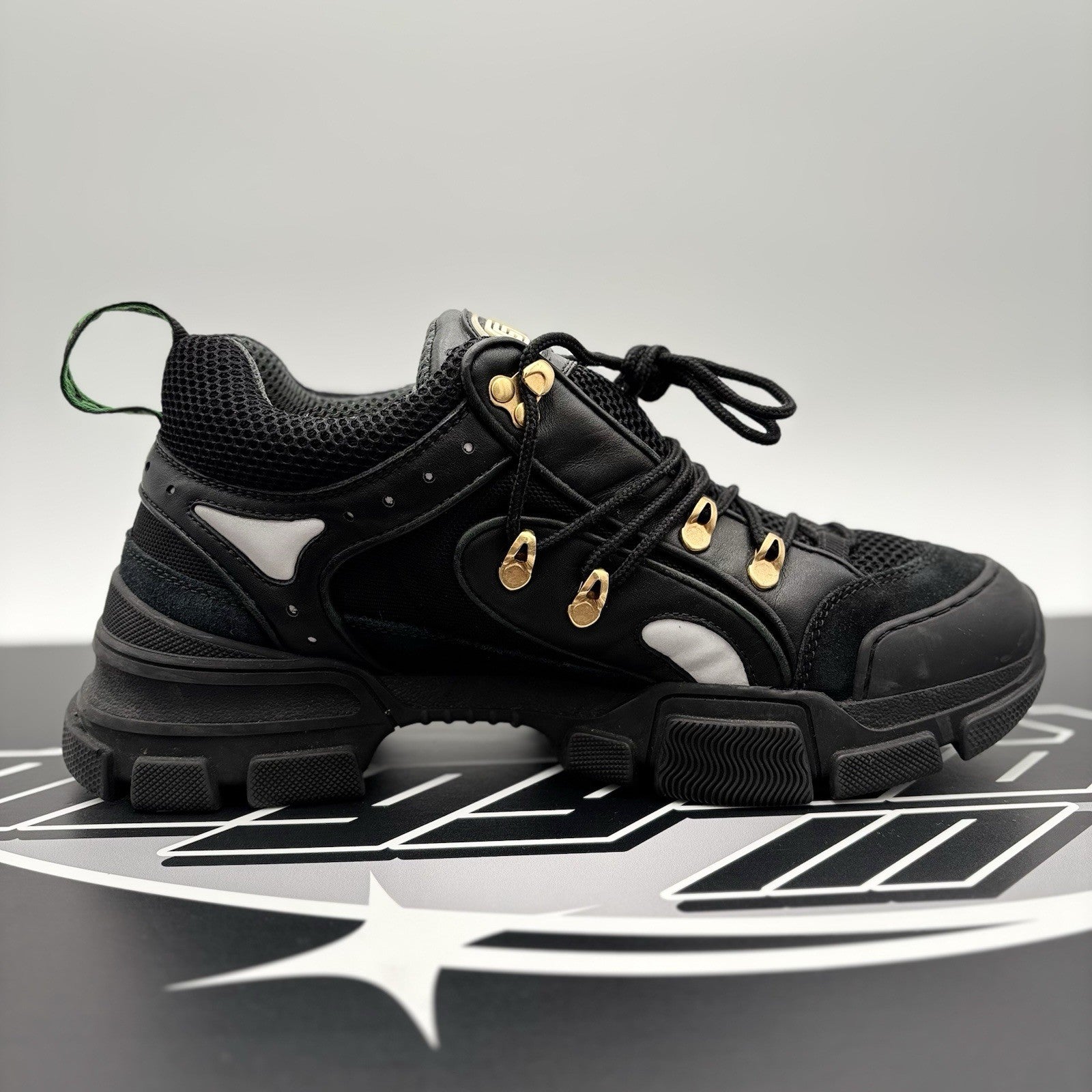 Size 8 G (8.5 US) - Gucci Flashtrek ' SEGA Black Leather ' | GOOD CONDITION!