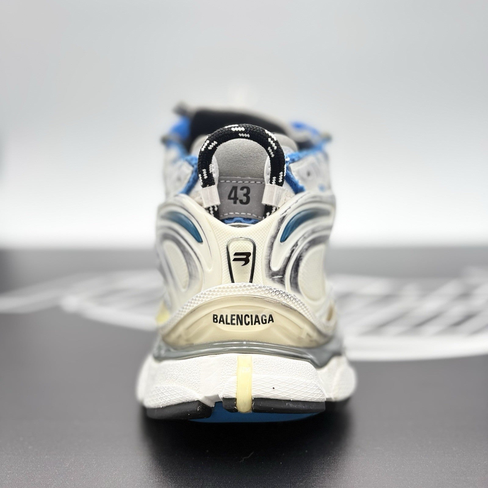 Size 43 (10 US) - Balenciaga Runner ' White, Blue ' | ONLY WORN 3x