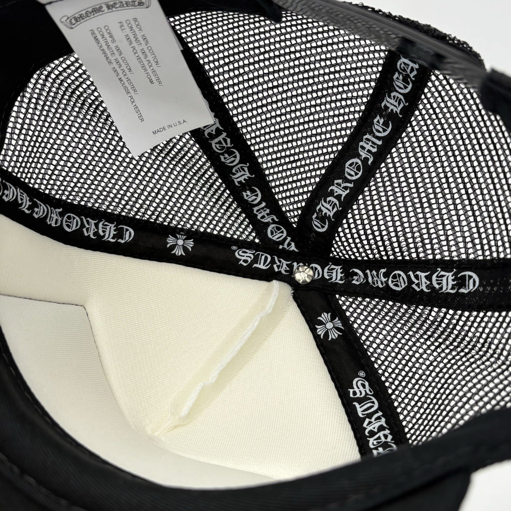 Chrome Hearts Hollywood Exclusive Trucker Hat ' White Black ' | BRAND NEW!