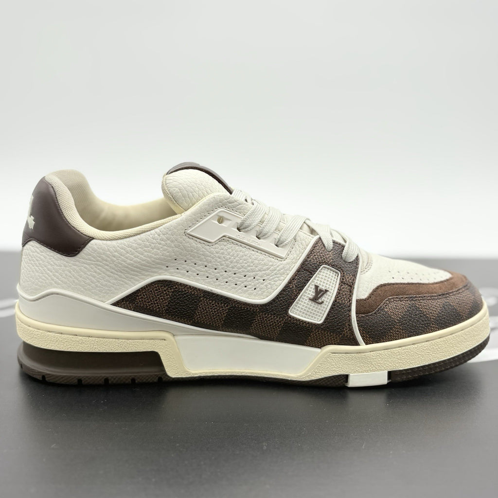 Size 8 LV (9-9.5 US) - Louis Vuitton Trainer ' White Mocha ' | GOOD CONDITION!