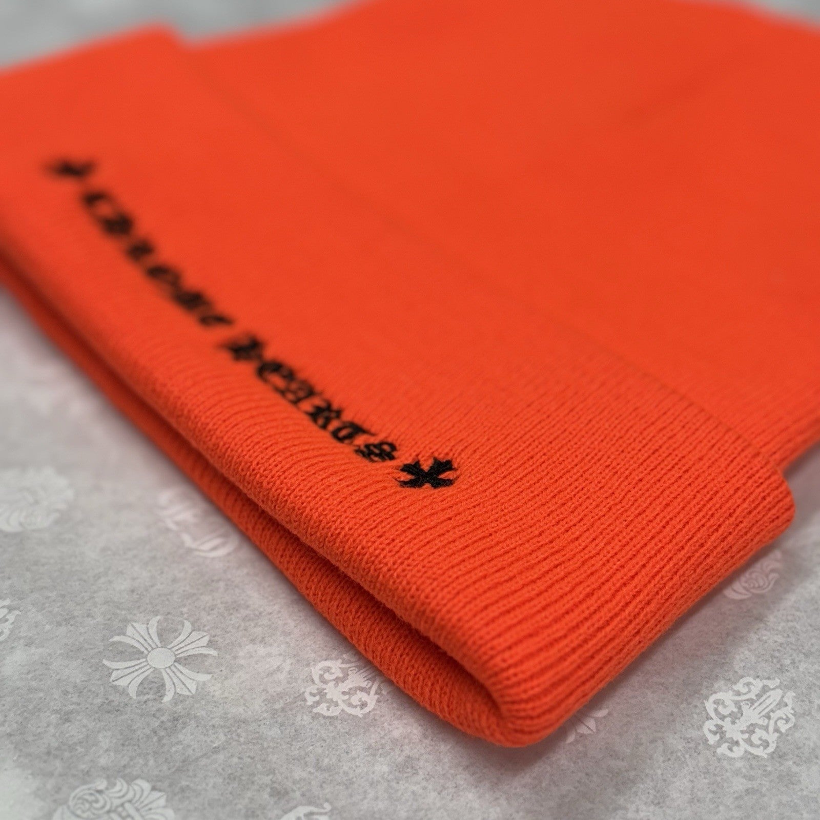 Chrome Hearts CH Logo Beanie ' Orange Black ' | BRAND NEW!