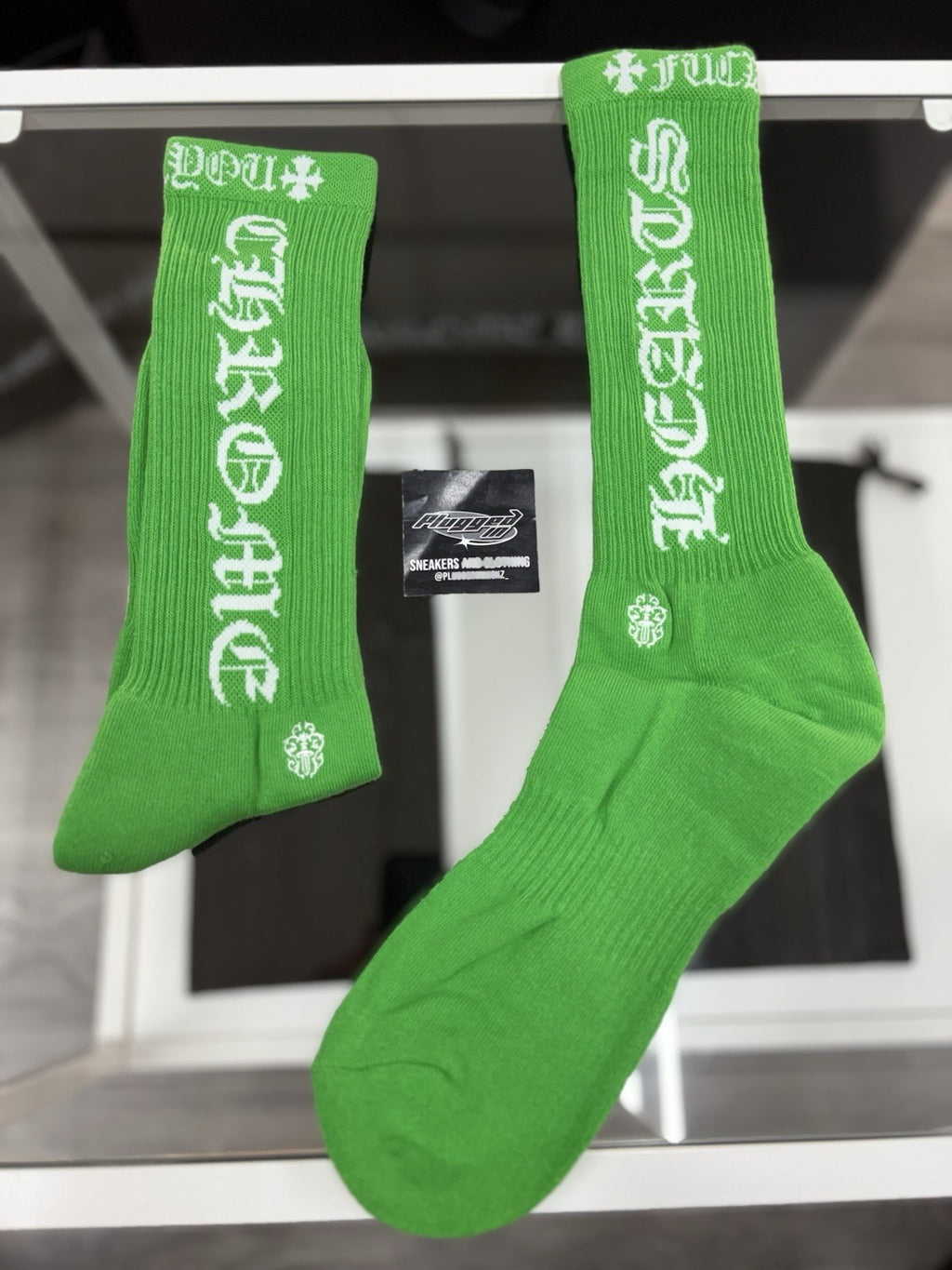 Size Large (9-13 US) - Chrome Hearts Socks ' Green ' | NEW!