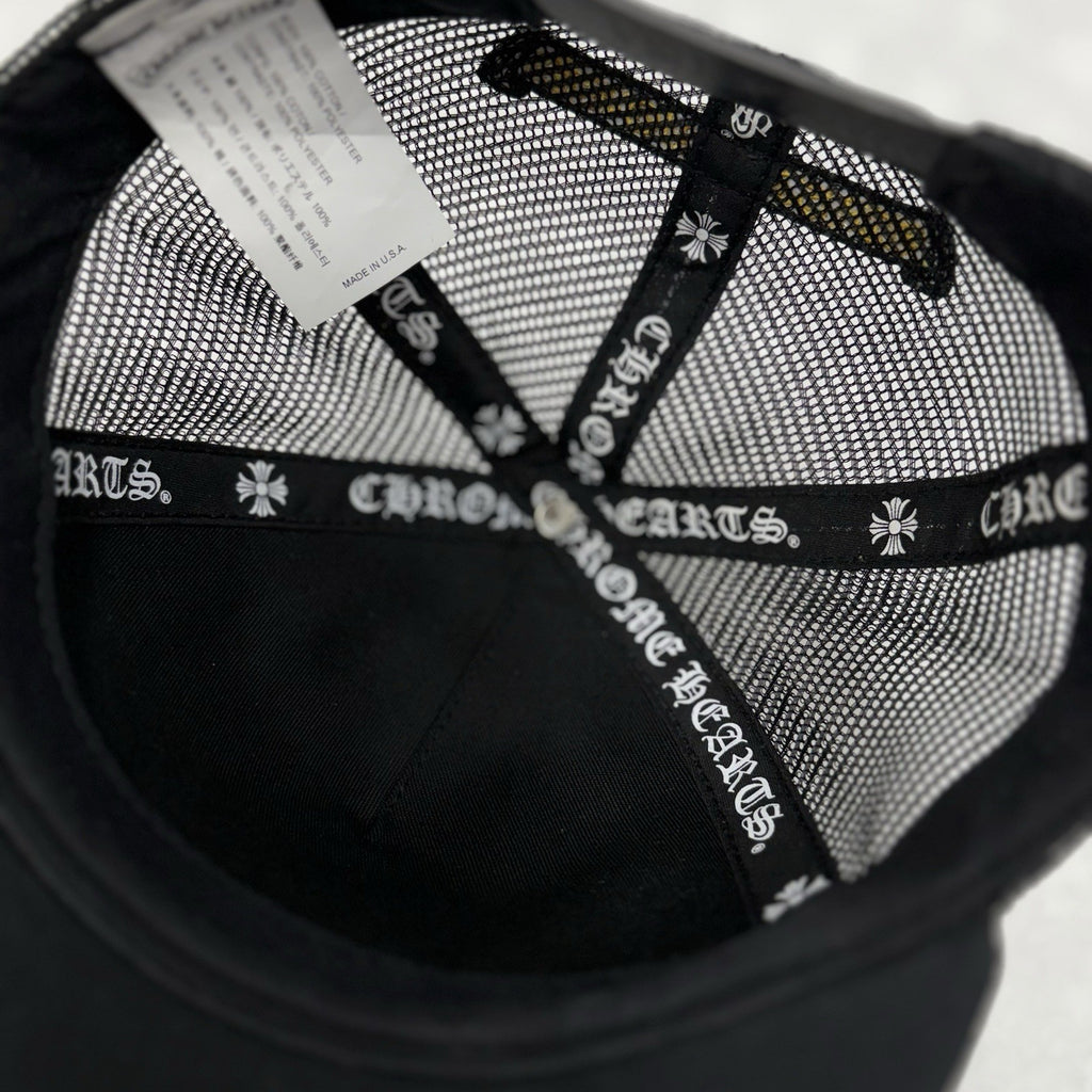 Chrome Hearts Plus Cross Seal Stamp Trucker Hat ' Black ' | GOOD CONDITION!