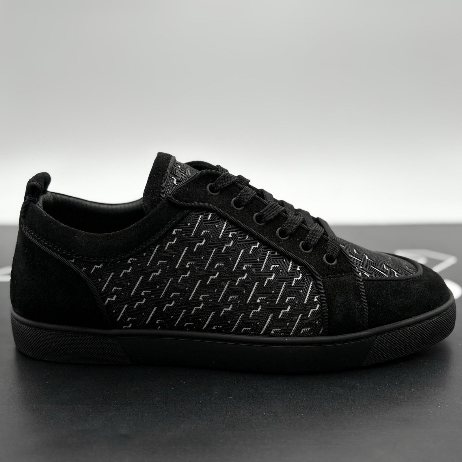 Size 45.5 (12.5 US) Christian Louboutin Rantulow Orlato Flat ' Black ' EXCELLENT