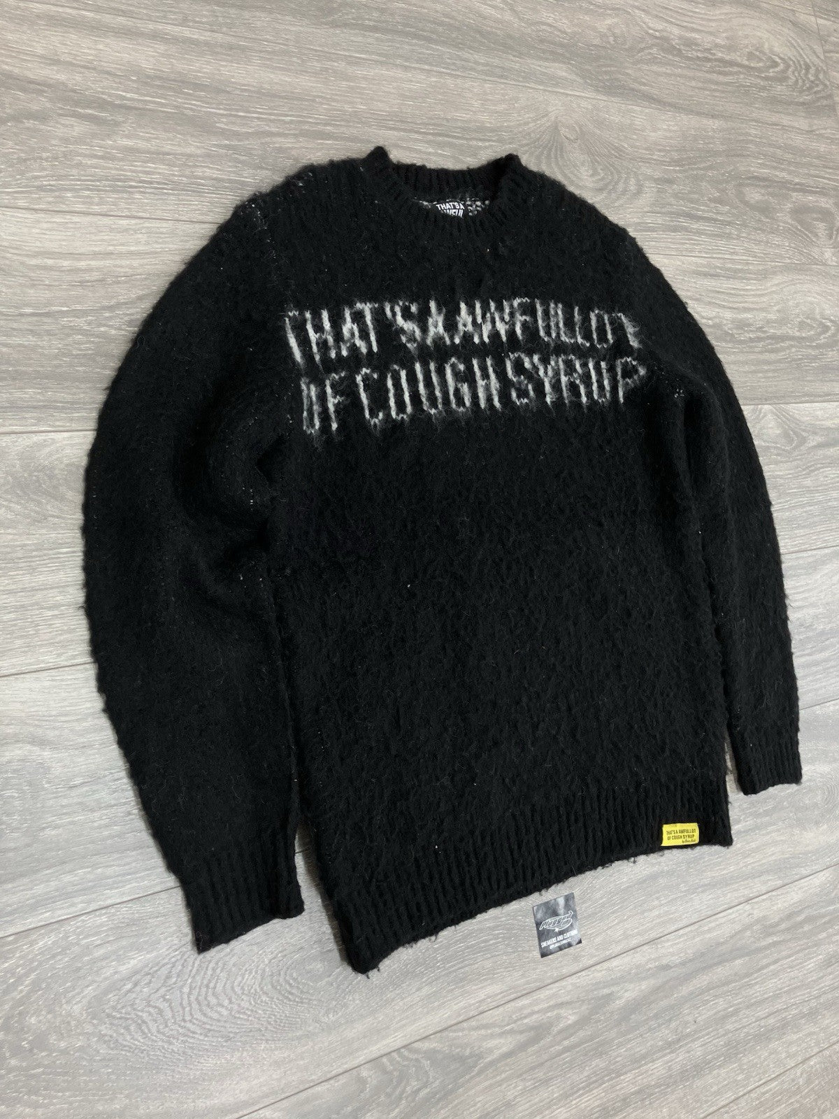 Size L - That’s A Awful Lot Of Cough Syrup Mohair Sweater ' Black ' | BRAND NEW!