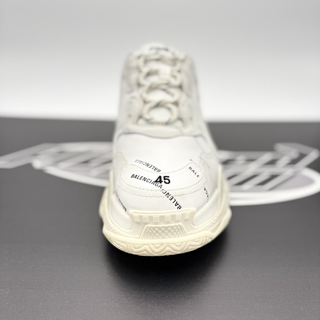 Size 45 (12 US) - Balenciaga Triple S ' Allover Logo White ' | GREAT!
