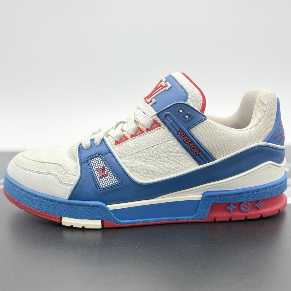 Size 9.5 LV (10.5-11 US ) Louis Vuitton Trainer ' White Red Blue ' | GOOD COND