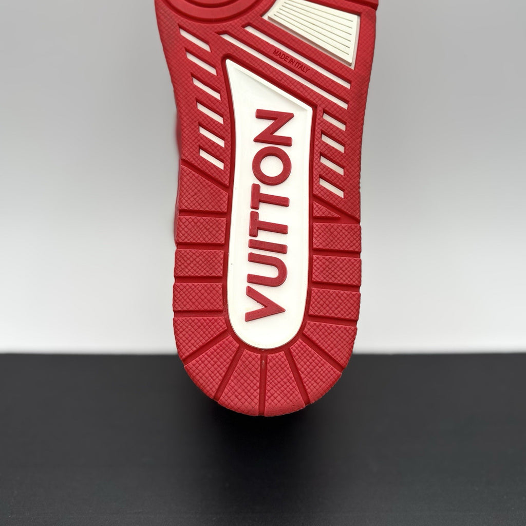 Size 8.5 LV (9.5-10 US) - Louis Vuitton Trainer  ' White, Red ' | SUPER CLEAN!