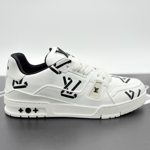Size 10 LV (11-11.5 US) Louis Vuitton Trainer ' White Black Recycled ' | CLEAN!